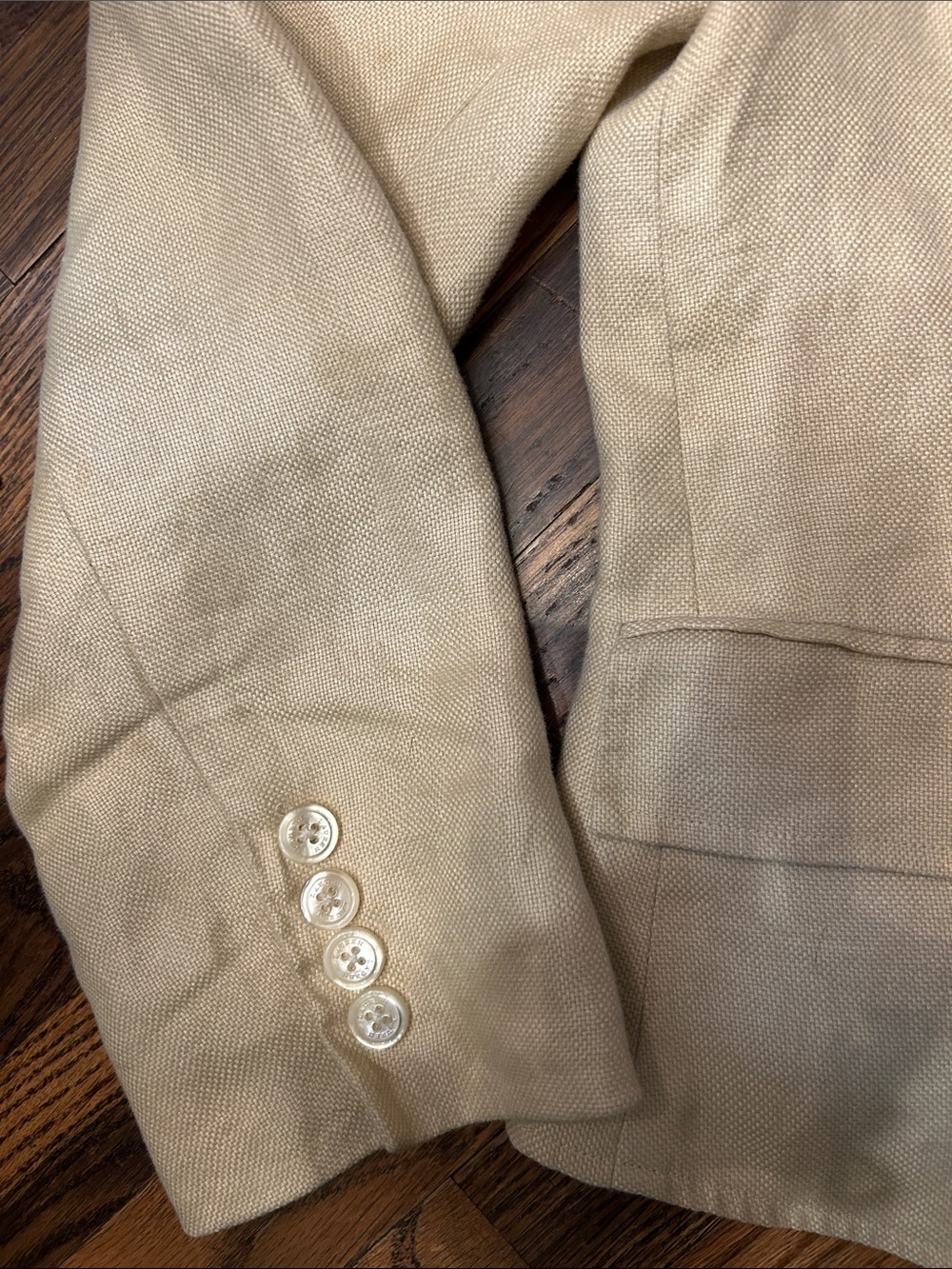 Lauren Ralph Lauren Cream 💯Linen Button Front Blazer - Picture 4 of 16